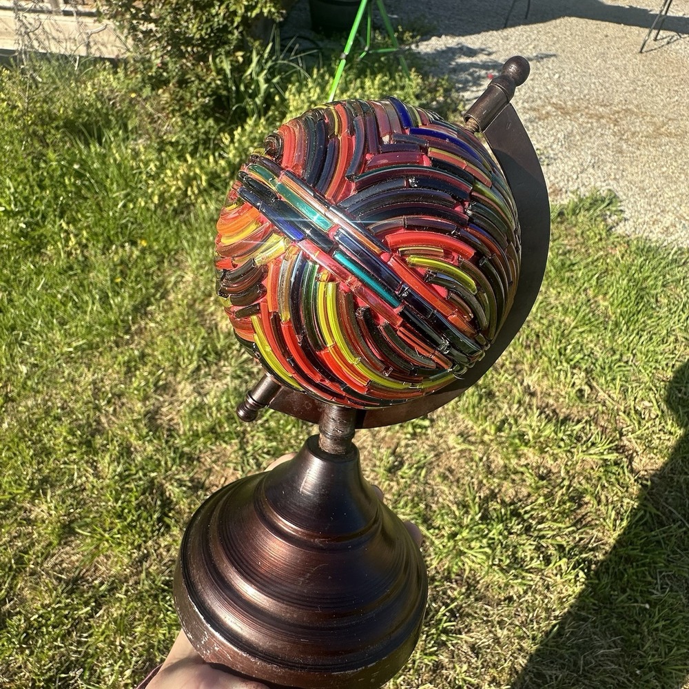 Unique Treasures Stunning vintage Handmade Glass‎ Cane Globe